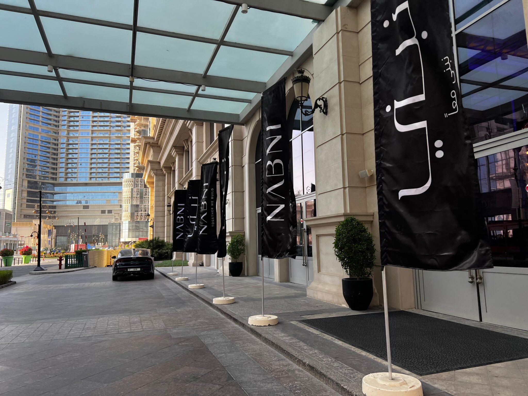 Branding solutions for events and exhibitions. The image is from a launch event. Color Fusion Advertising provided end to end event production service to one of our esteemed clients, Nabni Developments for their property launch event in Dubai, UAE.